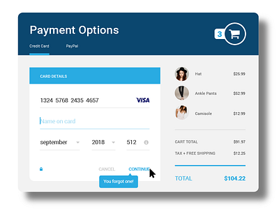 Credit Card Checkout - 002 - Daily UI credit card checkout daily ui