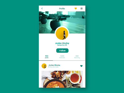 Daily UI - 006 - User Profile daily ui mobile layout user profile