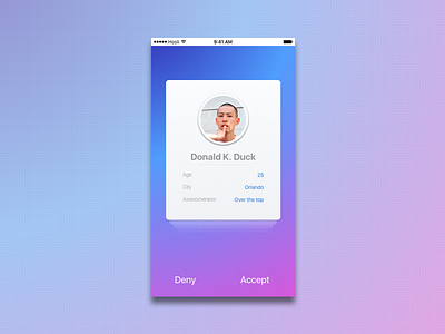 Dating App – Profile Page app card gradient interface pic profile ui user