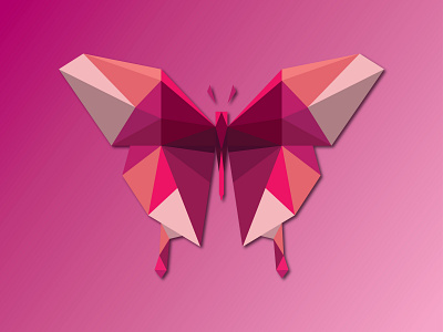 Low Poly Butterfly adobe branding datmandesign design graphic design illustration illustrator logo ui ux