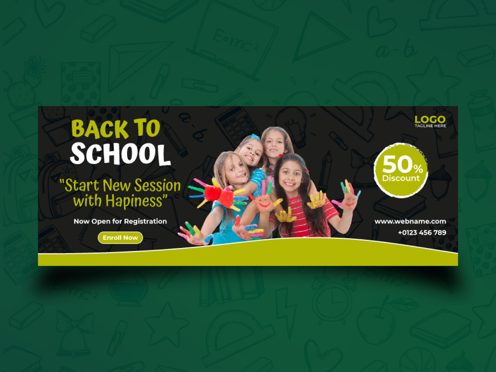 Back To School Facebook Cover By Badrul Alam On Dribbble   Back To School Banner 4x 