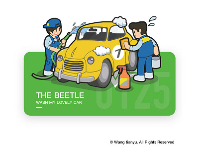 wash my lovely car wash，beetle，volkswagen，car