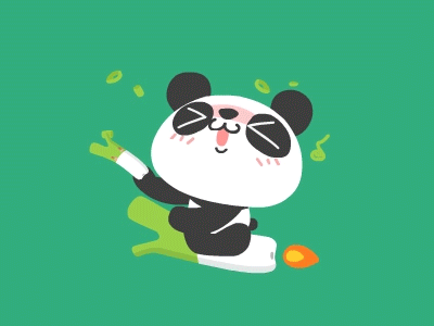 A lovely panda on a scallion