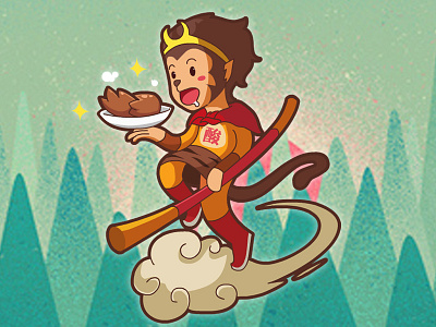 Monkey King eats pig's feet journey to the west