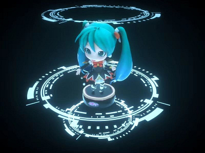 Miku 3D light effect rendering test