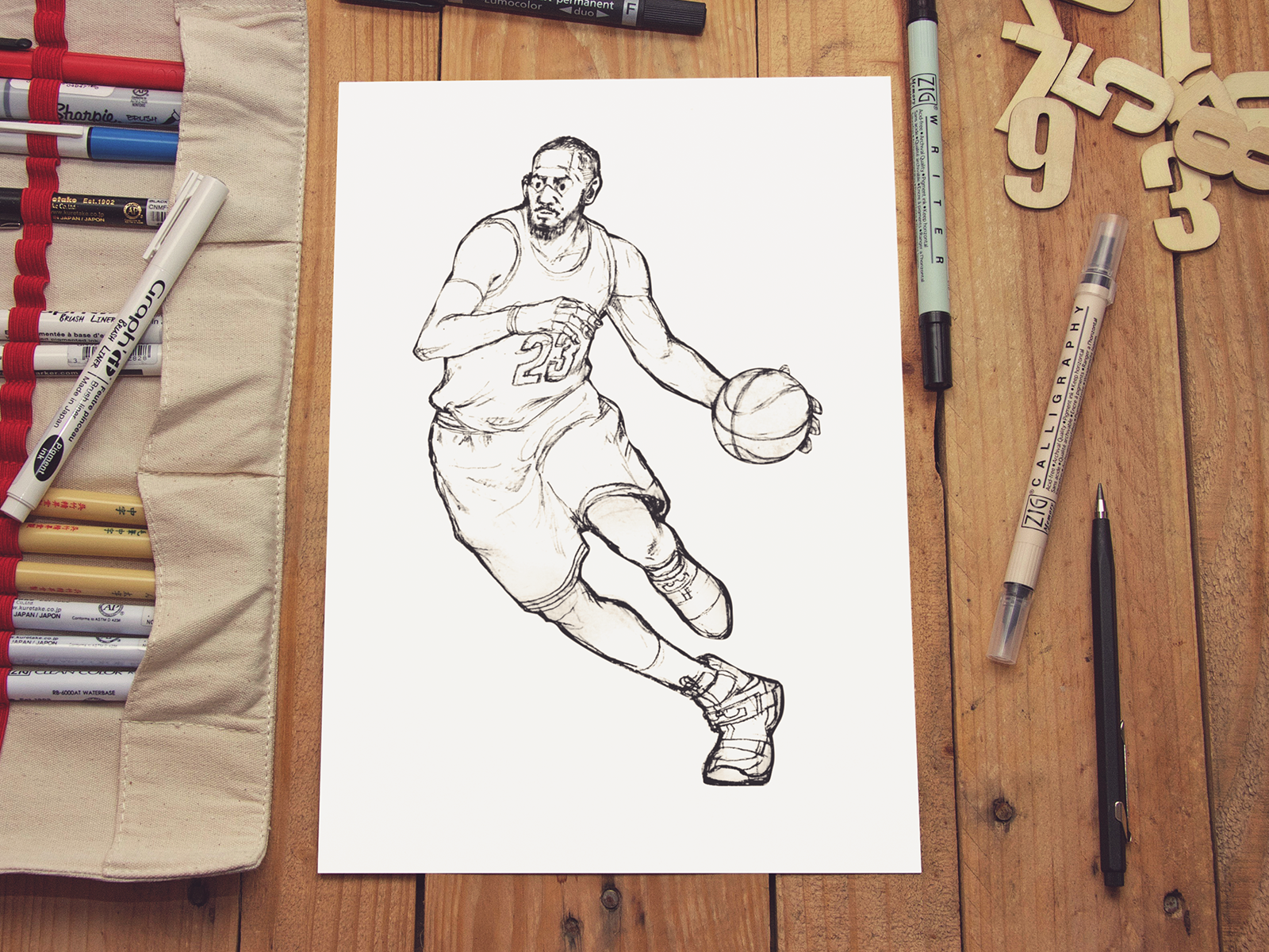 How to Draw Lebron James - Los Angeles Lakers Art