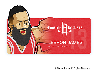 James Harden Houston Rockets illustration nba