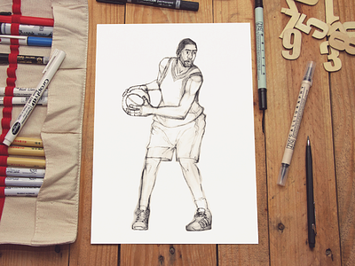 San Antonio Spurs Tim Duncan line design illustration line nba spurs tim duncan