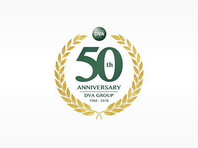 50th Anniversary Icon anniversary gold green icon logo