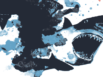 Sharks sharks swim graphic watercolor