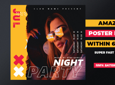 Night Party Poster Design event poster festival poster flyers design graphics design music poster night party poster party poster design poster design
