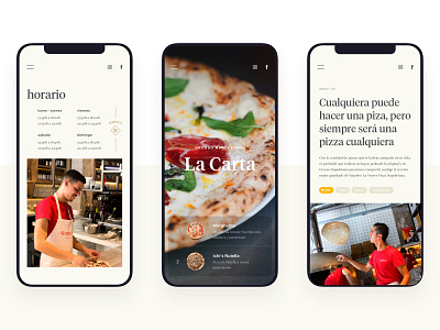 Grosso Napoletano - Mobile - branding food food app illustration madrid mobile naples napoli neapolitan pizza responsive restaurant restaurant app typography ui ux web design website