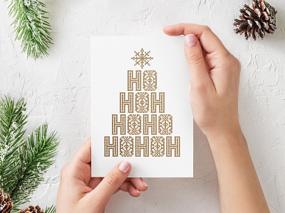 Holiday Card christmas cross stitch festive graphicdesign hand lettering holiday card holidays illustration typography winter