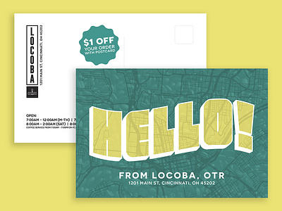 LOCOBA Postcard branding content creation content design design illustrator postcard design postcards print