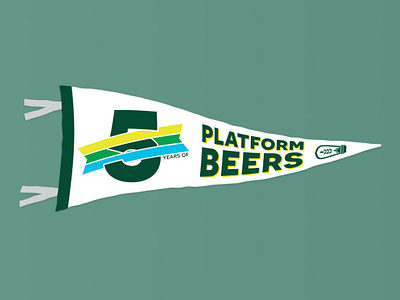 Platform 5-Year Pennant badge design beer logo branding illustrator pennants