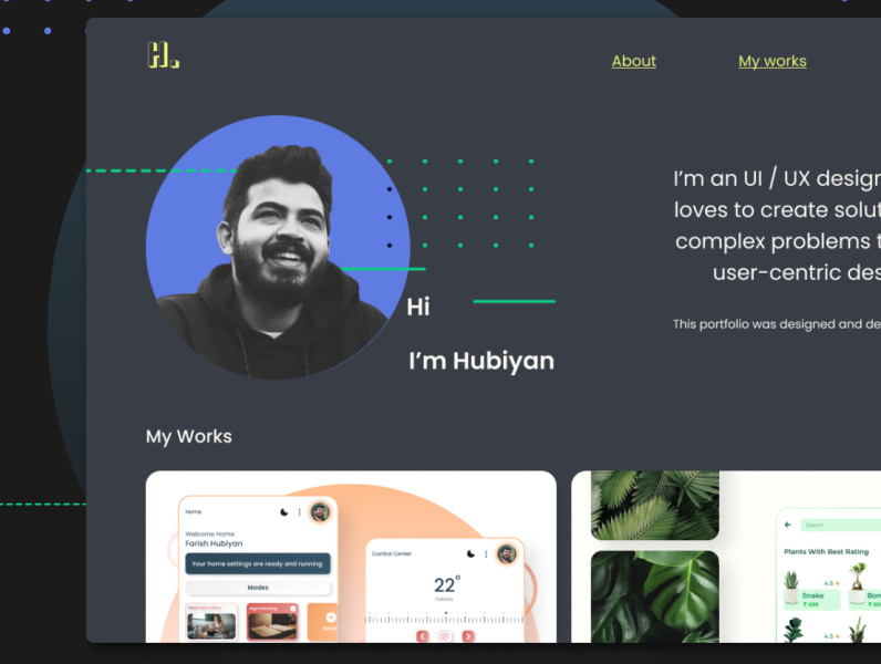 My portfolio Darkmode by Farish Hubiyan on Dribbble