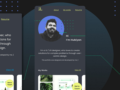 My portfolio in darkmode app design design graphic design illustration logo ui ui design ui ux application design ux ux design