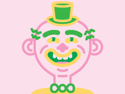 Goober bowtie cool green guy hat illustration illustrator pink smile stroked trendy yellow