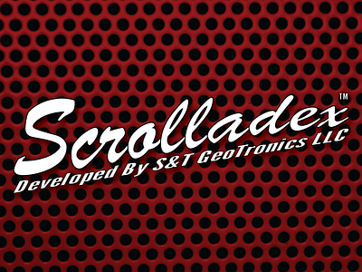 Scrolladex Logo, Red Metal Mesh