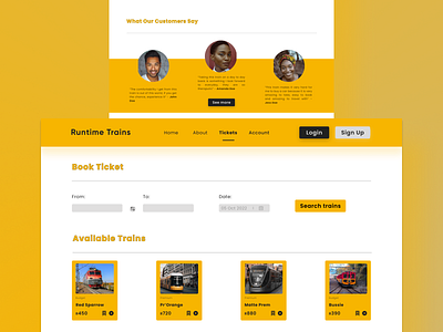 Runtime Train UI Design design ui uiux ux web design webdesign