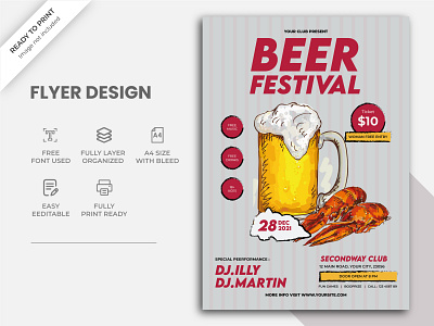 Beer Festival Poster Template advertising agency flyer banner beer beer festival beer festival poster template beer flyer beer poster beverage poster branding business flyer business flyer design corporate flyer design festival poster flyer poster graphic design poster poster template promotion template
