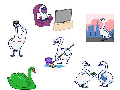 swan illustration vector