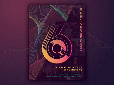 Creative Placemaking Summit 6 Cover 1 angles blend book branding connection cover event geometric illustration illustrator numbers poster spirograph summit ties