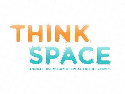 MLA Think Space (Unused) blue blueprint branding concept illustration illustrator minimal orange rounded text sci fi