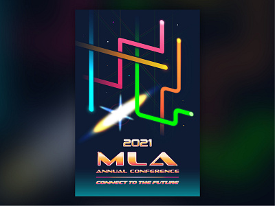 MLA Annual Conference 2021 Concepts #2 80s arcade branding design event illustration illustrator pac man snake vaporwave video game