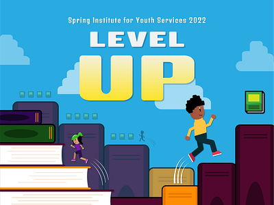 Spring Institute 2022 — Level Up adobe illustrator branding conference digital event illustration level up pixels video game