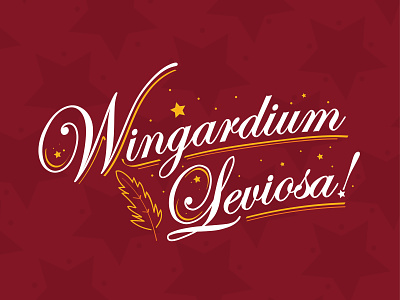 Wingardium Leviosa Red design font harry potter hermione granger illustration illustrator jk rowling logo quote quotes red script spell type typography
