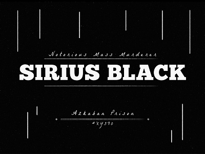 You Can't Be Sirius black black and white chunkfive design a day font fun harry potter jk rowling minimal play simple sirius black type typography vintage