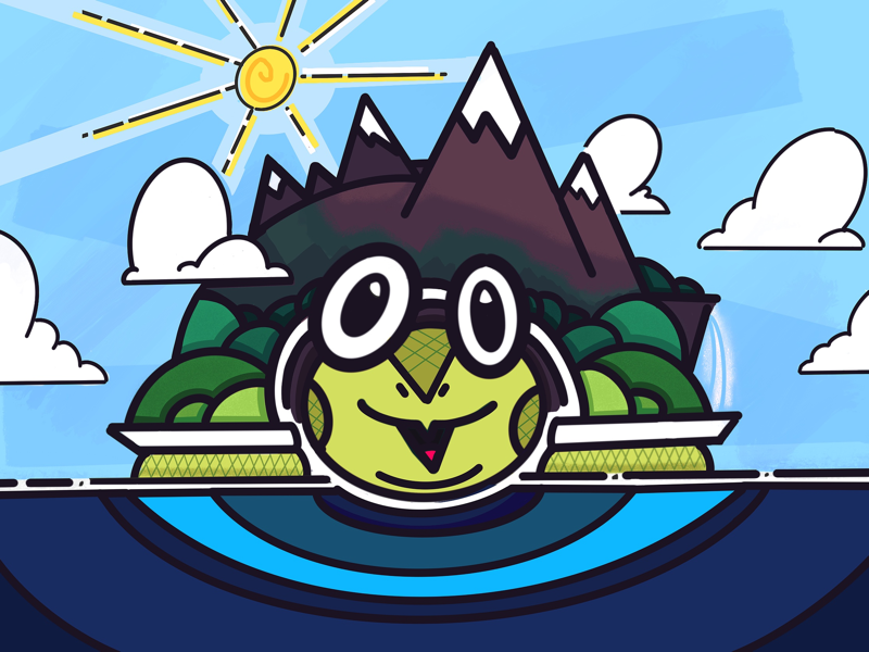 Island Turtle doodle misc quirky island tropical odd random fun sketch conceptual procreate character cartoon illustration turtle
