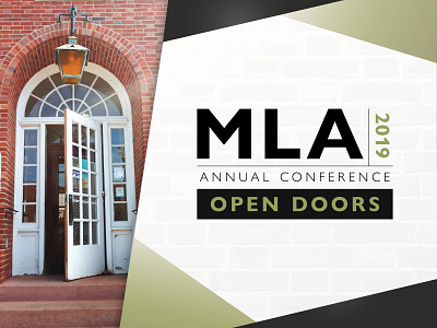 MLA Conference Logo 2019 angles black brand branding brick clean corporate design green logo minimal modern typography