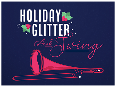 Holiday Glitter 2019 airwaves blue green postcard poster red vintage