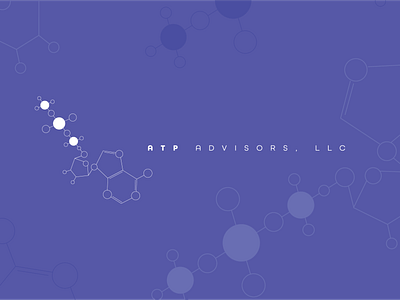 ATP Advisors Logo all round gothic all round gothic blue branding business cellular chemical chemistry clean consulting logo minimal minimalist logo molecule science simple structure