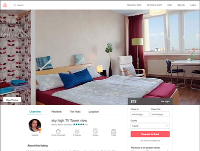 AirBnb screen ui ux website