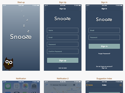 Snooze screen