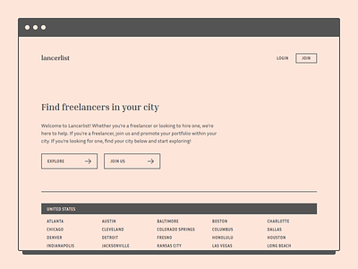 Lancerlist - Find Freelancers in Your City design freelance freelancing minimal platform simple typography ui web website