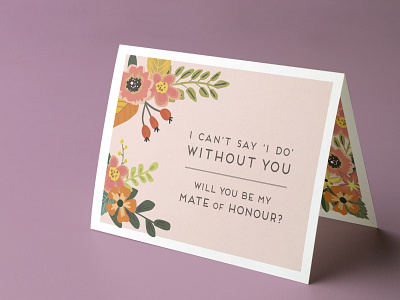 Autumnal mate of honour proposal card