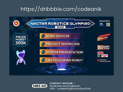 NACTAR Robotics Competition 2022 Event Banner Design banner branding design graphic design id vcard illustration logo marketing banner social media ui ux