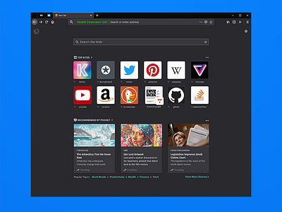 Firefox New Tab Dark Theme