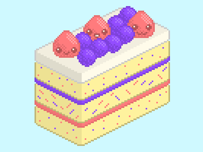 Animated Cake! animated gif animation artwork cake food illustration pixel animation pixel art