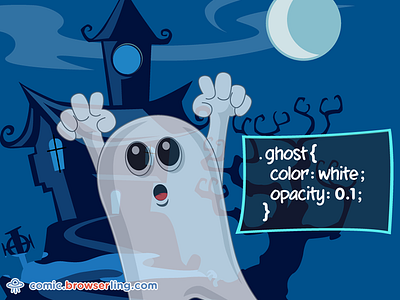 Ghost CSS Pun browserling comic css ghost graveyard html joke moon night opacity