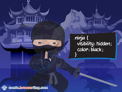 Ninja CSS Pun browserling comic css hidden japan joke ninja pun shinobi temple