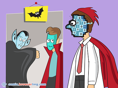 Bitmask bitmask bits browserling comic computer scientist dracula halloween joke mask vampire