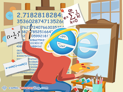 Internet Euler browserling comic constant e euler ie internet explorer joke math portrait