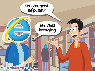 IE Goes Shopping browserling comic ie internet explorer joke shopping