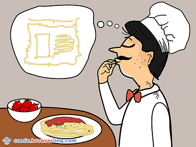 Spaghetti Code browserling chef code coding comic joke pasta scratch spaghetti code