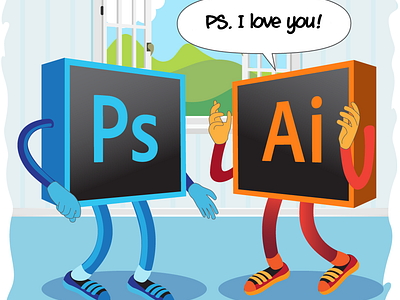 Adobe Photoshop And Illustrator Love Story By Browserling On Dribbble